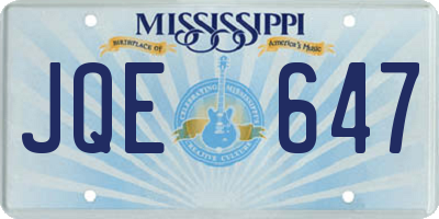 MS license plate JQE647
