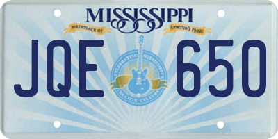 MS license plate JQE650
