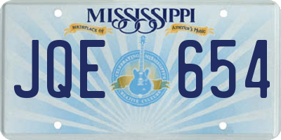 MS license plate JQE654