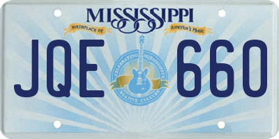 MS license plate JQE660