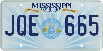 MS license plate JQE665