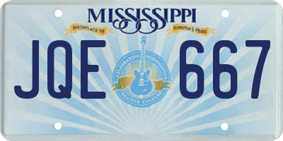 MS license plate JQE667