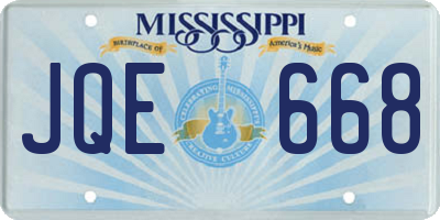 MS license plate JQE668