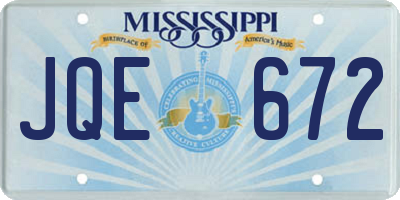 MS license plate JQE672