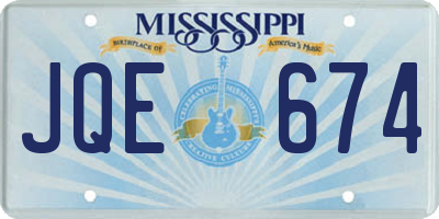 MS license plate JQE674