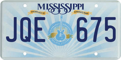 MS license plate JQE675