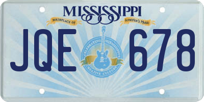 MS license plate JQE678
