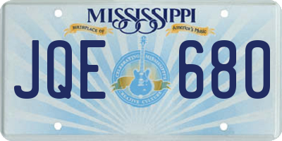 MS license plate JQE680