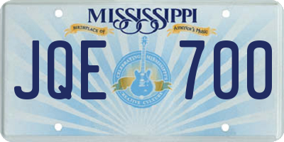 MS license plate JQE700