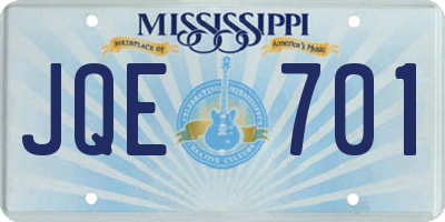 MS license plate JQE701
