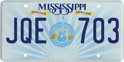 MS license plate JQE703