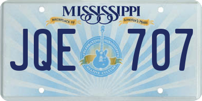 MS license plate JQE707