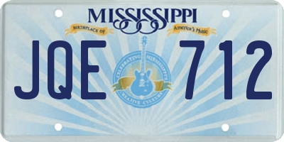 MS license plate JQE712