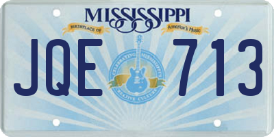 MS license plate JQE713