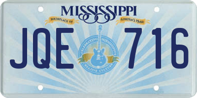 MS license plate JQE716