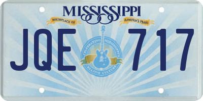 MS license plate JQE717