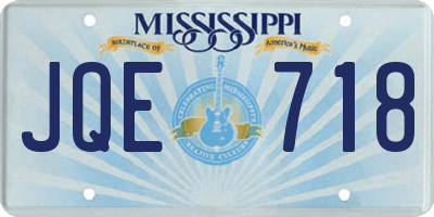 MS license plate JQE718