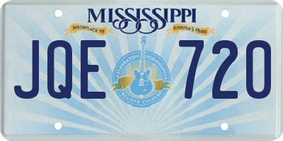 MS license plate JQE720