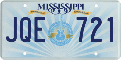 MS license plate JQE721