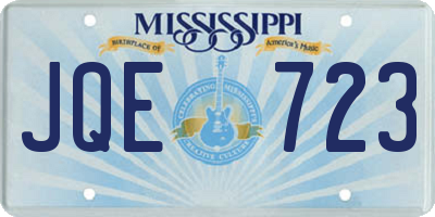 MS license plate JQE723