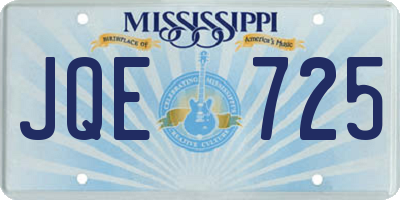 MS license plate JQE725