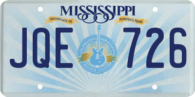 MS license plate JQE726