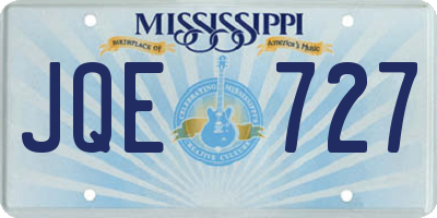 MS license plate JQE727