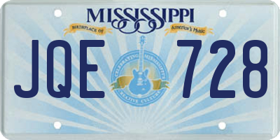 MS license plate JQE728
