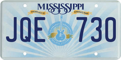 MS license plate JQE730
