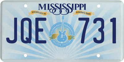 MS license plate JQE731