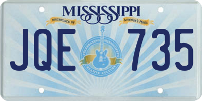 MS license plate JQE735