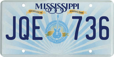 MS license plate JQE736