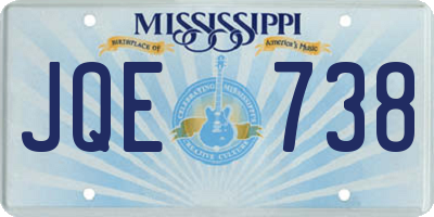 MS license plate JQE738