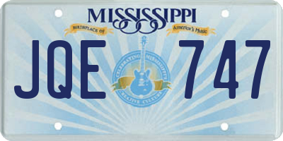 MS license plate JQE747
