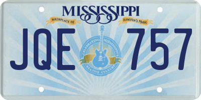 MS license plate JQE757