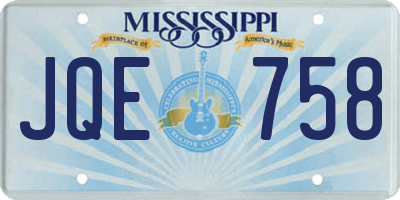 MS license plate JQE758