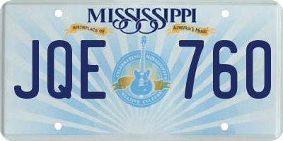 MS license plate JQE760