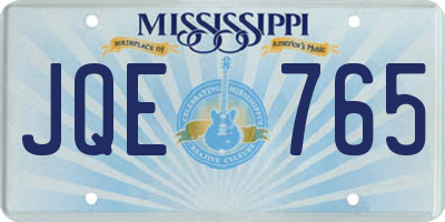 MS license plate JQE765