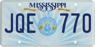 MS license plate JQE770