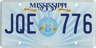 MS license plate JQE776