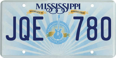 MS license plate JQE780