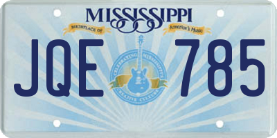MS license plate JQE785