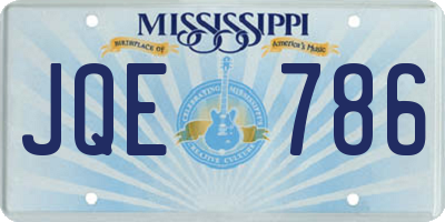 MS license plate JQE786