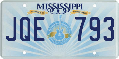 MS license plate JQE793