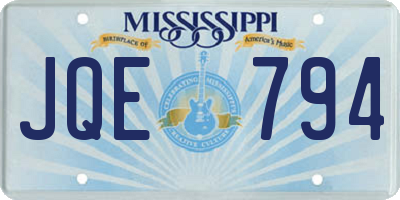 MS license plate JQE794