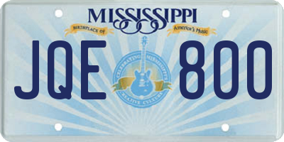 MS license plate JQE800
