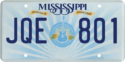 MS license plate JQE801