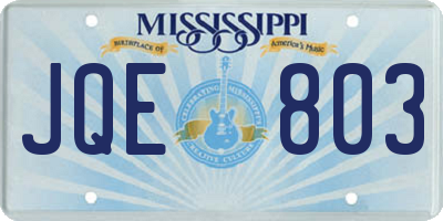 MS license plate JQE803