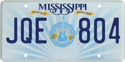 MS license plate JQE804