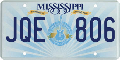 MS license plate JQE806
